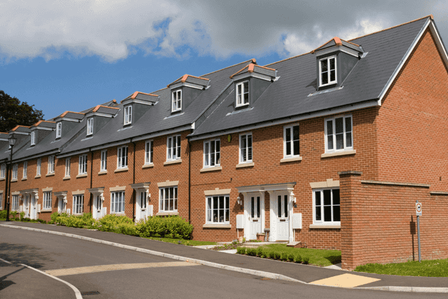 Traditional red brick terraced house